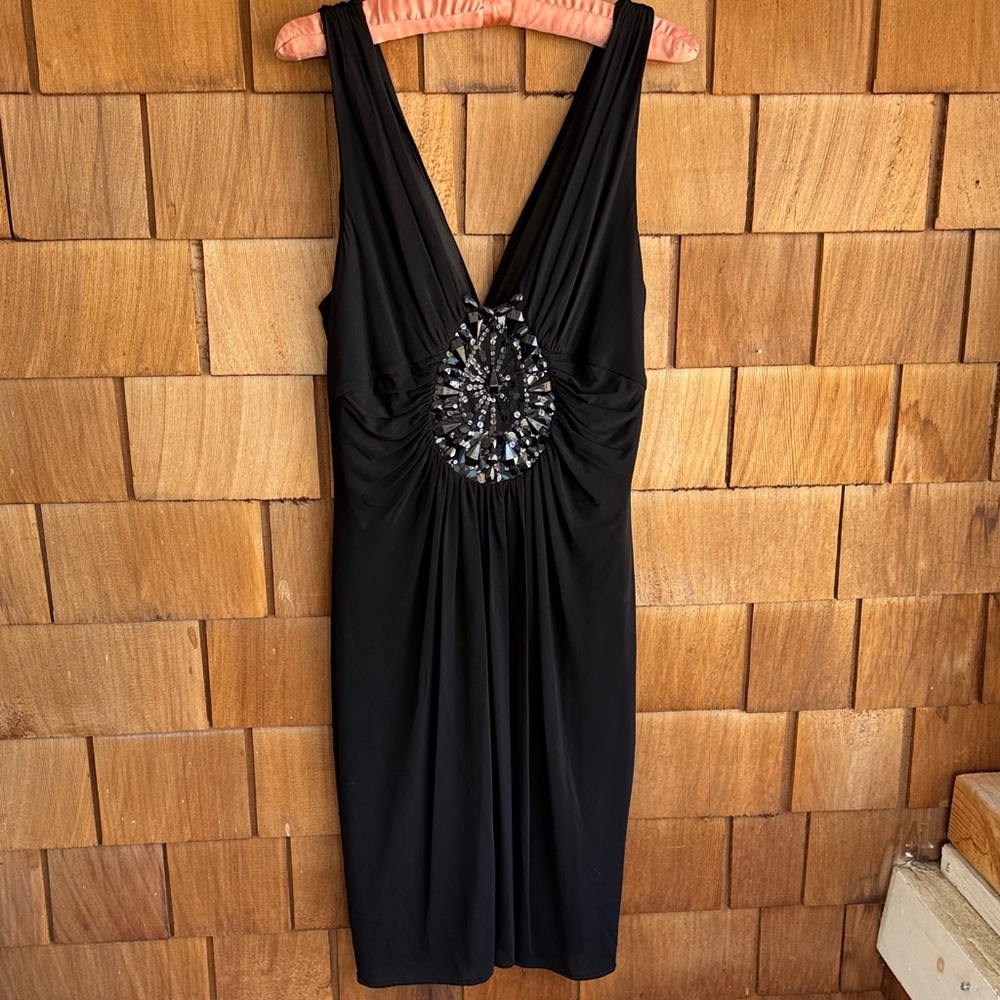 BCBGMaxAzria Black Embellished Cocktail Dress